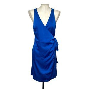GAP Satin Wrap Dress Bristol Blue